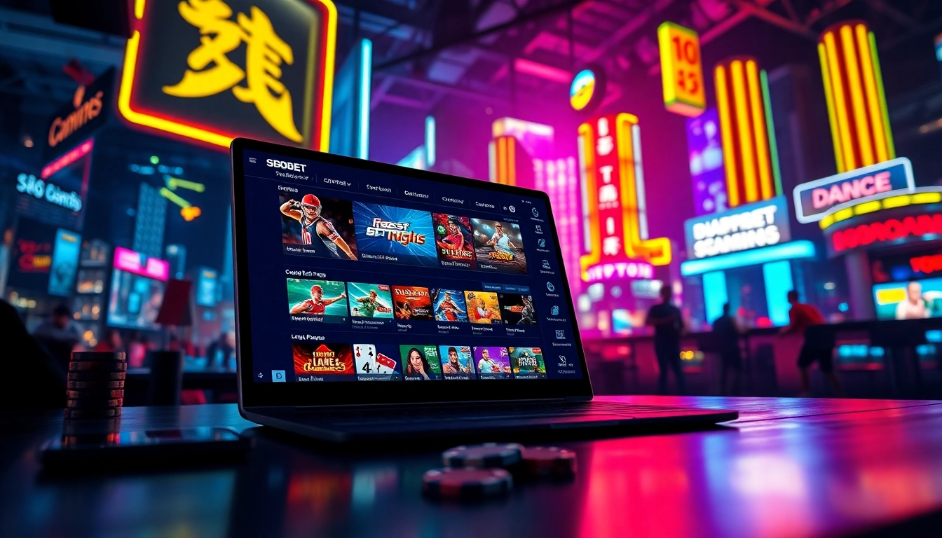 SBOBET.dance showcases an engaging online gambling interface with diverse sports betting and casino games.