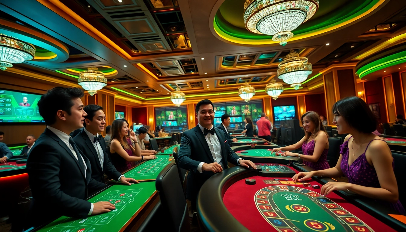 Exciting gaming atmosphere at new88go.com with live dealers and vibrant players.