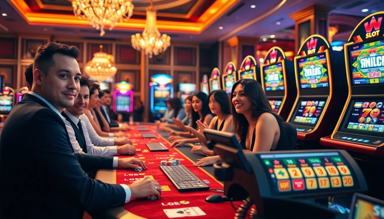 Engage with idn slot games at a vibrant casino table, showcasing excitement and winning moments.